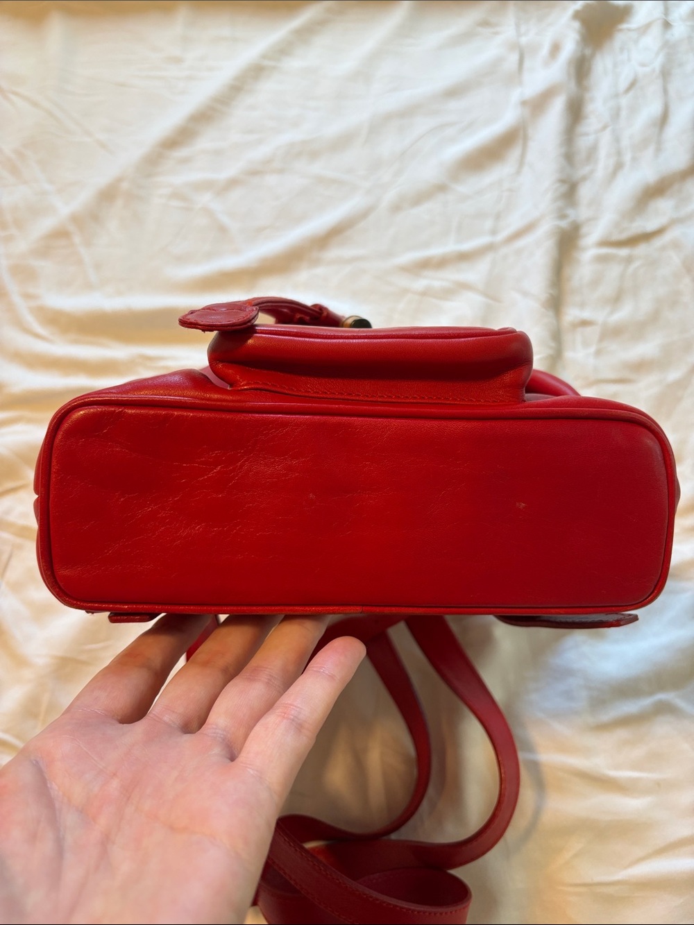 Vintage Tom Ford Era Gucci Red Mini Bamboo Backpack - Picture 7 of 16